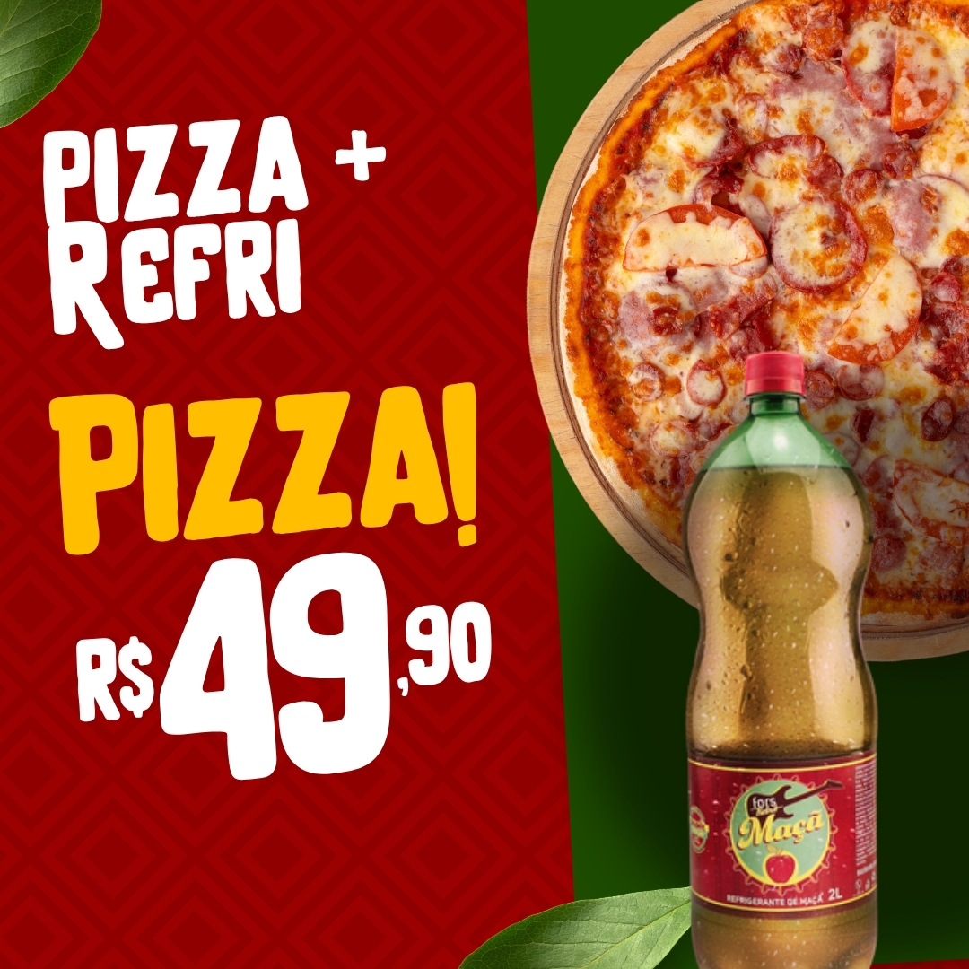 Pizza artesanal Combo Pizza + Refri Gigante da Marinho Pizzaria, sua pizzaria Limeira com pizza delivery Limeira/SP. Combo Pizza + Refri Gigante — Pizza grande quentinha e saborosa + refrigerante 2L gelado | Marinho Pizzaria — pizzaria Limeira e pizza delivery Limeira/SP